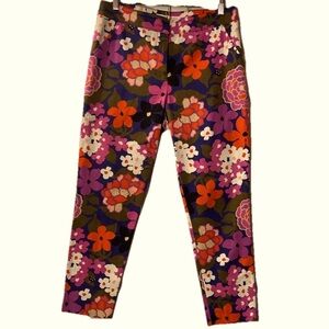 Trina Turk Moss Greenhouse Floral Ladybug Ankle Pants Size 8?